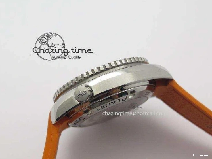 0417 Breathable Planet Ocean SS Bp Maker 45mm Orange Bezel On Orange Rubber Strap A 8221